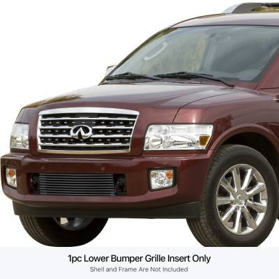 APS - APS Stainless Billet Bumper Grille Black for 04-10 Infiniti QX56 GR14HED48J
