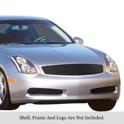 APS - APS Stainless Billet Grille Black for 03-07 G35 Coupe GR14HEF02J