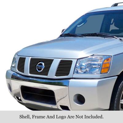 APS - APS Stainless Billet Grille Black for 04-07 Nissan Titan/Armada GR14FED12J