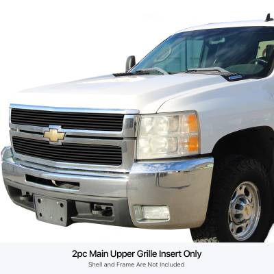 APS - APS Stainless Billet Grille Black 07-10 Silverado 2500/3500 GR03FEG74J