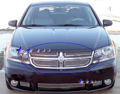 APS - APS Wire Mesh Grille-Polish for 07-10 Dodge Avenger SXT GR04GFE18T