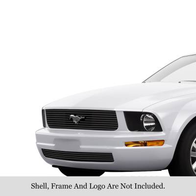APS - APS Stainless Billet Grille Black 05-09 Ford Mustang V6 GR06FGH10J