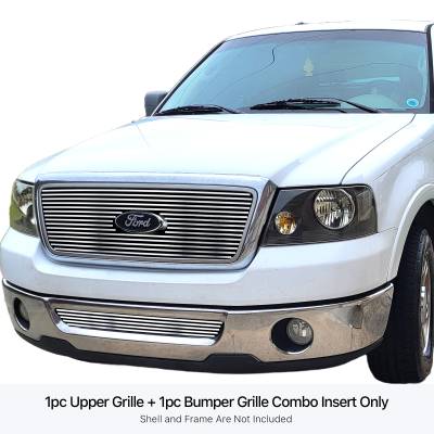 APS - APS GR06FGH58S Stainless Billet Grille Polished for 06-08 Ford F150