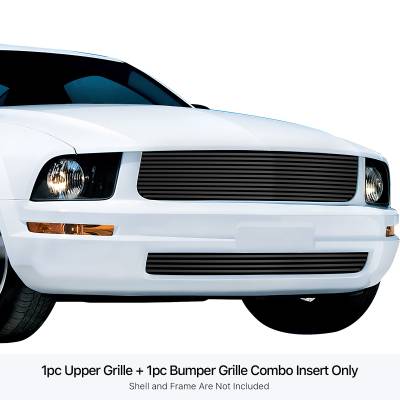 APS - APS Stainless Billet Grille Black 05-09 Ford Mustang V6 GR06FGI84J