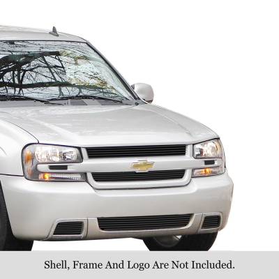APS - APS GR03FAJ07J Stainless Billet Grille Black for 06-09 Chevy Trailblazer SS
