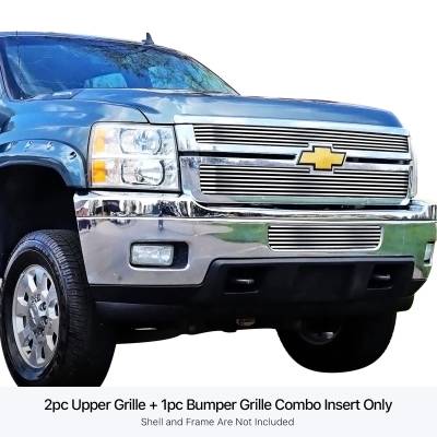 APS - APS GR03FAJ31S Stainless Billet Grille Polish for 11-14 Silverado 2500/3500