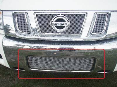 APS - APS Wire Mesh Bumper Grille-Polish for 04-15 Nissan Titan GR14GED13T
