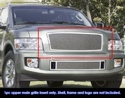 APS - APS Wire Mesh Grille-Polish for 04-10 Infiniti QX56 GR14GED47T
