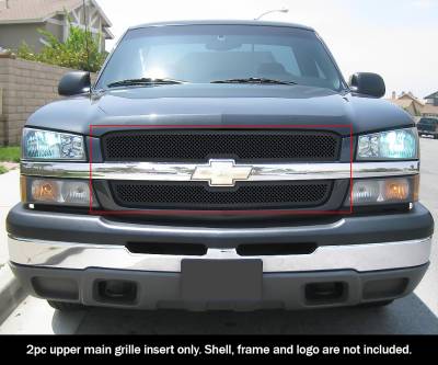 APS - APS Wire Mesh Grille Black 03-05 Silverado 1500/2500/3500 GR03GEG17H