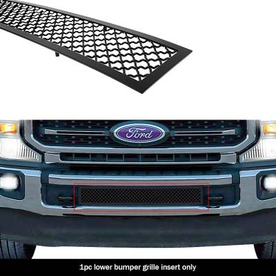 APS - APS Wire Mesh Bumper Grille Black 20-22 Ford Super Duty GR06GEJ66K