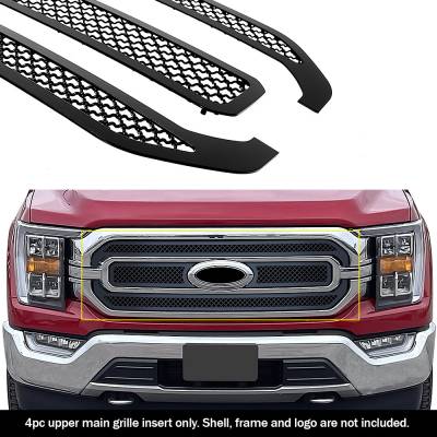 APS - APS Wire Mesh Grille Black 21-23 Ford F150 XL/XLT GR06GEJ77K