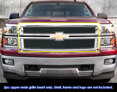 APS - APS Wire Mesh Grille Black 14-15 Silverado 1500 GR03GEI50H