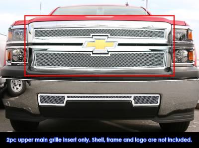 APS - APS Wire Mesh Grille-Polish 14-15 Silverado 1500 GR03GEI50T