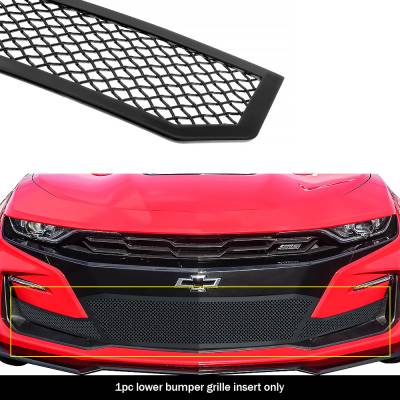 APS - APS Wire Mesh Bumper Grille Black 19-24 Chevrolet Camaro 1SS/2SS GR03GEJ94H