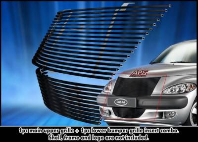 APS - APS Stainless Billet Grille Black for 00-05 Chrysler PT Cruiser GR18HGG29J