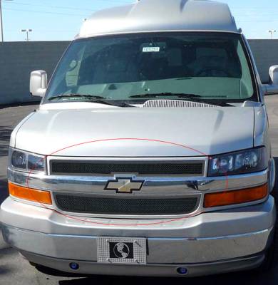 APS - APS Wire Mesh Grille Black 03-20 Chevrolet Express Van GR03GFD36H