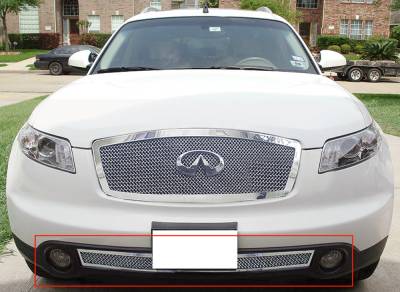 APS - APS Wire Mesh Bumper Grille-Polish for 03-05 Infiniti FX35/FX45 GR14GEF07T