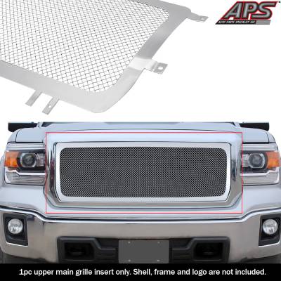 APS - APS Wire Mesh Grille-Polish 14-15 GMC Sierra 1500 GR07GEI73T