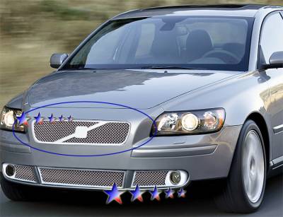 APS - APS Wire Mesh Grille-Polish for 05-07 Volvo S40/V50 GR22GEE46T