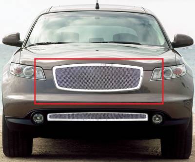 APS - APS Wire Mesh Grille-Polish for 06-08 Infiniti FX35/FX45 GR14GFH36T
