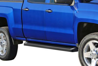 APS - APS IRunning Running Boards Black 07-18 Silverado/Sierra Crew IB03RJG1B