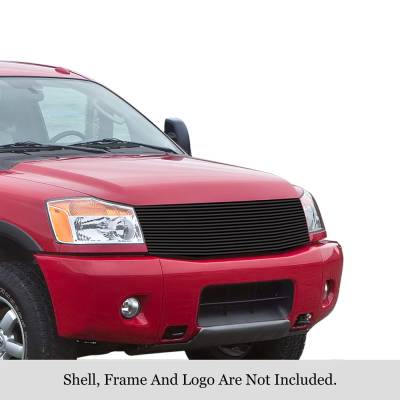 APS - APS GR14HEC64J Stainless Billet Grille Black for 04-15 Nissan Titan