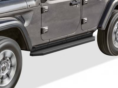 APS - APS H-Series Running Boards Black for 18-25 Jeep Wrangler JL 4DR IB10RAA1H