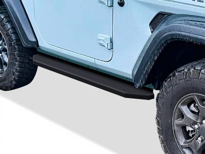APS - APS H-Series Running Boards Black for 18-25 Jeep Wrangler JL 2DR IB10RAA6H
