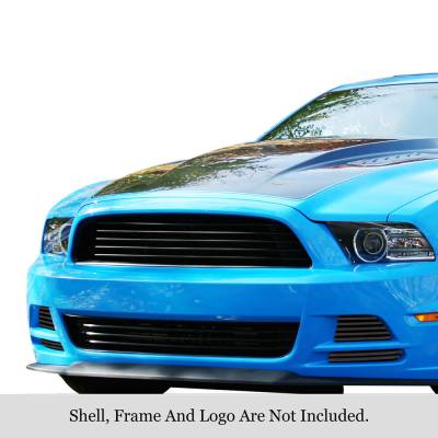APS - APS Stainless Billet Fog Light Grilles Black 13-14 Ford Mustang GT GR06FEI27J