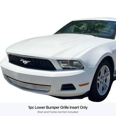 APS - APS Stainless Billet Bumper Grille Black 10-12 Ford Mustang V6 GR06FFF55S