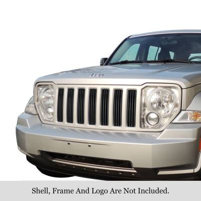APS - APS Stainless Billet Grille Black for 08-12 Jeep Liberty GR10FEE51J