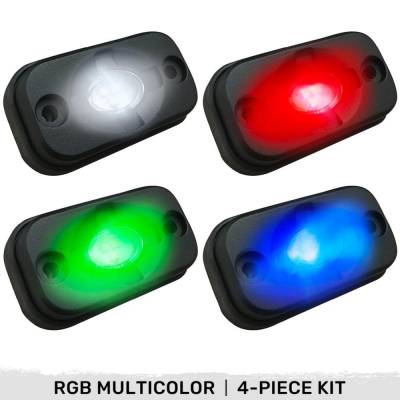 Recon - Recon 264515RGB High Power LED Underbody Rock Light Kit RGB 4pc.