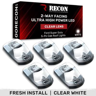 Recon - Recon 264342CLHPWH LED Cab Roof Light Kit Clear/White 17-25 Super Duty