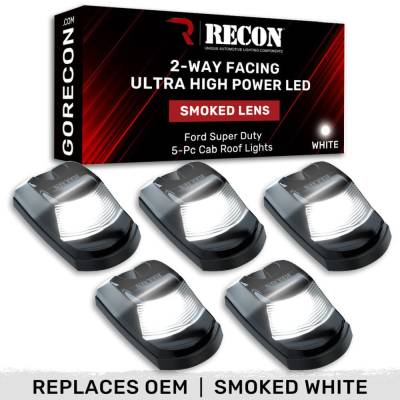 Recon - Recon 264343BKHPWH LED Cab Roof Light Kit Smoked/White 17-22 Super Duty