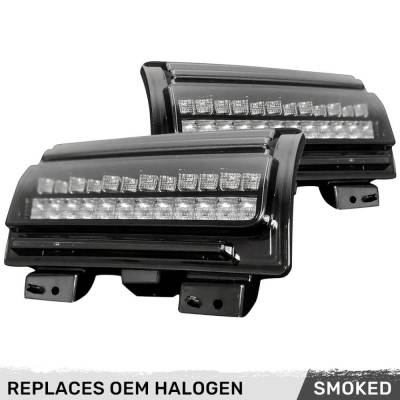 Recon - Recon 264148BK LED Turn Signal Lenses Smoked/White/Amber for 18-25 Wrangler JL