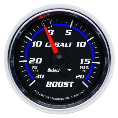 AutoMeter - AutoMeter 6107 Cobalt Mechanical Vacuum/Boost Gauge 30" HG/20PSI 2-1/16"