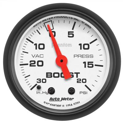 AutoMeter - AutoMeter 5701 Phantom Vacuum/Boost Gauge 2-1/16" Full Sweep