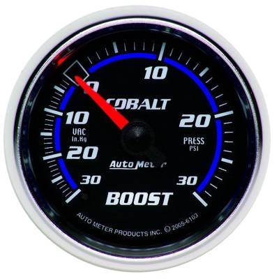 AutoMeter - AutoMeter 6103 Cobalt Mechanical Vacuum/Boost Gauge 30" HG/30PSI 2-1/16"