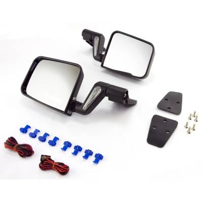 Rugged Ridge - Rugged Ridge 11002.20 Heated LED Door Mirror Kit Black for Jeep Wrangler