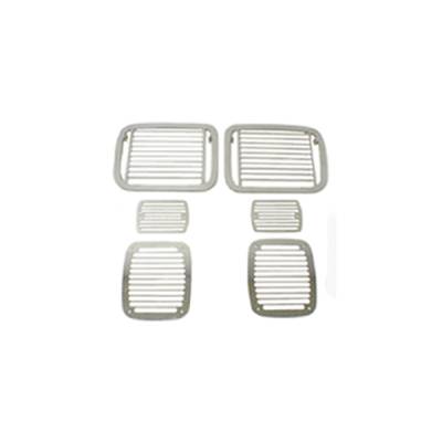 Rugged Ridge - Rugged Ridge 11102.04 Stone Guard Set Billet-Style for Jeep Wrangler