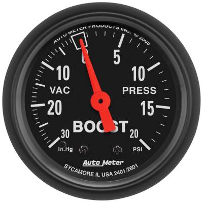 AutoMeter - AutoMeter 2601 Z-Series Vacuum/Boost Gauge 30IN HG/20PSI 2-1/16" Full Sweep