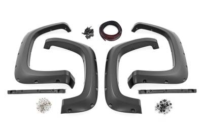 Rough Country Suspension Systems - Rough Country F-C12011A Black Pocket Fender Flares for 20-24 Silverado HD