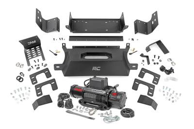 Rough Country Suspension Systems - Rough Country 51058 Front Hidden Winch Mount Kit w/Winch for 21-26 Ford Bronco
