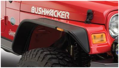 Bushwacker - Bushwacker 10055-07 Flat Style Front Fender Flares Black for Jeep TJ