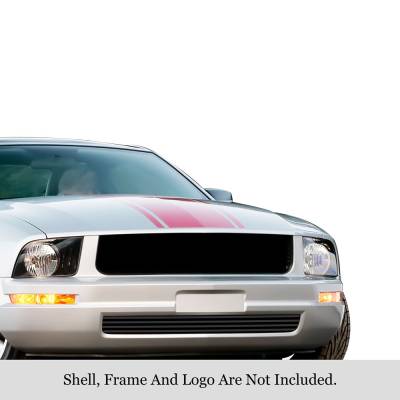 APS - APS Stainless Billet Bumper Grille Black 05-09 Ford Mustang V6 GR06FFJ17J