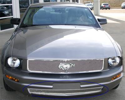 APS - APS Wire Mesh Bumper Grille-Polish 05-09 Ford Mustang V6 GR06GFJ17T