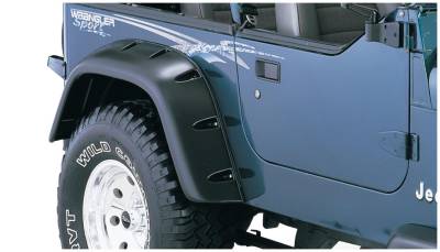 Bushwacker - Bushwacker Cut-Out Style Rear Fender Flares Black for Jeep YJ 10058-07