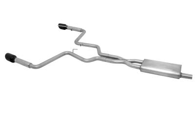 Gibson Performance Exhaust - Gibson Performance Split Rear Cat-Back Exhaust System Stainless 619014-B