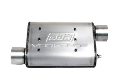 BBK Performance Parts - BBK Performance 2.5" Offset/Offset Varitune Muffler Alumized 3101