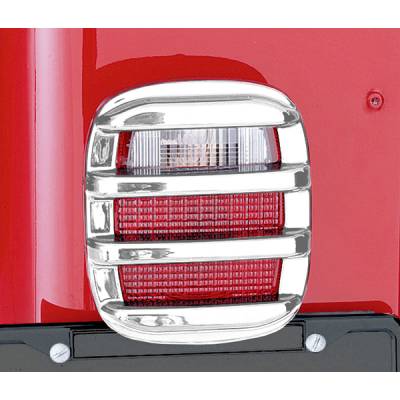 Rugged Ridge - Rugged Ridge 11354.03 Taillight Guards Chrome for Jeep CJ & Wrangler